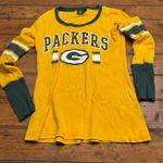 NFL Team Apparel NFL Green Bay Packers Womens Long Sleeve Thermal Shirt Top Green Yellow M Photo 0