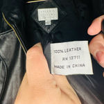 Valerie Stevens Vintage Black 100% Lamb Leather Gold Button Jacket Size Large Photo 10