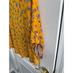 West Kei West‎ Kei Mustard Floral Tie-Front Blouse Size M Photo 5