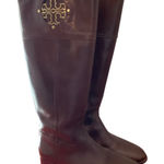 Tory Burch  Kiernan Logo Dress Brown Riding Boots size 8.5 Photo 0