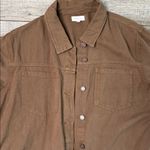 Westbound  Brown Fringe Hem Utility Shacket Photo 2