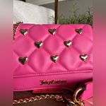 Juicy Couture Colorful Love Quilted Heart Stud Flap Crossbody Bag Pink NW Photo 2