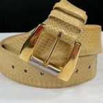 Dame Belt And Bag SKU 7929 Elegant Beige Snake Embossed Leather Belt Size L Photo 0