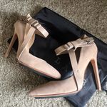 L.A.M.B. Bow strap suede leather Beige heeled pump with dust bag Photo 5