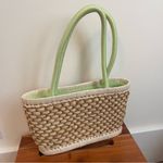 The Sak  Straw Purse Tote Pale Green Interior Fabric Drawstring Closure Picnic Photo 1