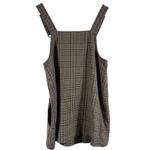 American Eagle Plaid Pinafore Dress M Brown Check Button Strap Mini Dress Photo 6
