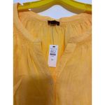 Talbots  Daffodil Yellow Lantern Sleeve Linen Top Size 2X NWT Peasant Boho Photo 3