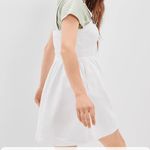 American Eagle  Overall Dress Jumper white stretch denim material pockets size XS Photo 1