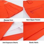 PGM Women's Breathable High Waste Orange Golf Athletic Skort 29 Photo 1