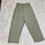 ZARA Women’s Harem Waist Tie Pants Sage Green Loose Fit Bohemian size Small Photo 6