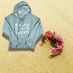 SALTY & HAPPY Beach Hoodie NWT MEDIUM Blue Photo 9