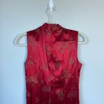 Vintage Y2K 90s ALL THAT JAZZ Asian Inspired Dress Size Small Red Gold Cowl Neck Photo 5