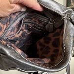 B Makowsky  Westbourne Pebbled Leather Convertible Crossbody Bag Metallic Pewter Photo 5