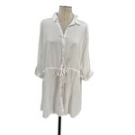 l*space L*‎ Pacifica Tunic Button Down Shirt White Size Medium Large Photo 2
