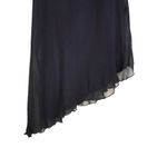 VTG 90's Y2K Black Beaded Silk Sleeveless Mesh Asymmetrical Cocktail Maxi Dress Size 8 Photo 4