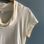 CAbi Scooped Neck Ruched Beige Top Photo 2