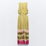 ZARA  NWT tie dye green & brown jeweled embellished cutout midi dress Photo 2