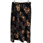 Kathie Lee Dark Floral Maxi Black Brown Vintage Skirt Size 12 Photo 1