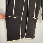 Calvin Klein  Black White Trim Long Cardigan Pockets Blazer Quiet Luxury Size L Photo 5