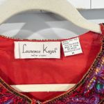 Laurence Kazar Vintage Red Beaded Silk Cropped Jacket Size M Photo 1
