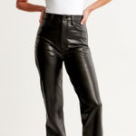 Abercrombie & Fitch Vegan Leather 90s Straight Pant - Size 16. Photo 0