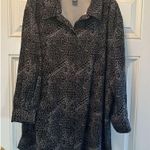 Jennifer Moore JM Collection By Womens Black & Gray Animal Print Button-Up Blous Photo 2