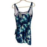 Eoménie Women's 2XL Tie Dye Swim Dress Tummy Control Side Tie Cover Up Blue Size XXL Photo 9