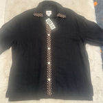 BDG ‎ Urban Linen Souvenir Button-Down Shirt Black Size L Photo 0