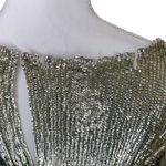 Retrofête Selma Champage Sequin Split Sleeve Keyhole Belted Robe Mini Dress Gold Photo 13