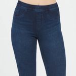 Spanx sweatpant jeans straight leg twilight rinse dark wash high rise waist Photo 2