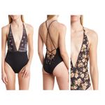 Maaji Black Bandana Rainbow Plunge Neck Reversible One-Piece Swimsuit (M) Photo 8