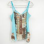 Sabra Womens Y2K Fairy Grunge Boho Sequin Embellished Paisley Tank Top Size M Blue Photo 6