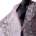 VTG 80s Llise Stevens Powder Pink Lace Dust Jacket Short Negligée Robe Women’s M Size M Photo 4