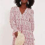 Scarlet Ditsy Floral Kenzo Dress White Size XS Photo 0