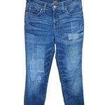 NYDJ  Boyfriend Jeans Size 2 Blue Denim Cuffed Cropped Tummy Tuck Tech Whiskering Photo 0