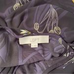 Loft  Dark Purple Blouse with Yellow Floral Pattern Photo 3