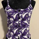 Disney NWOT Nightmare Before Christmas Purple and White Button Down Tank size m Photo 0