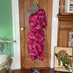 DO+BE NWT Floral One Shoulder Roses Midi Tulip Dress - Size Small Photo 2