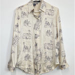 Ishyu Cream Vintage Silk Equestrian ladies Blouse shirt Photo 0