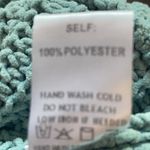 Aaron and Amber Aqua Chunky Chenille Knit Oversized Sweater Photo 5