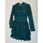 Slate + Willow Women's Teal Full Lace Long Sleeves Full Skirt Mini Dress Size 2 Photo 4