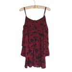 Honey Belle Velvet Burnout Cold Shoulder Mini Dress Small Red Ruffle Sleeve Whimsigoth Fairy Photo 2