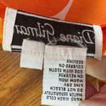 Diane Gilman  100% Silk Floral Sequin Blouse Orange Yellow Print Size Medium Photo 7