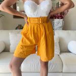 Tracy Evans Vintage Yellow High Waisted Shorts Photo 2