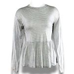 ASOS Striped Peplum Top Women’s Long Sleeve Casual Layering Shirt Gray size 0 Photo 0