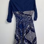 Anthropologie NWT $148  Holding Horses Blue Flared Bandana Shirt Dress 0 Photo 3