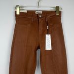 L'Agence L’Agence Jyothi High Rise Split Ankle Pants Jeans Cognac Coated Size 24 NWT Photo 2