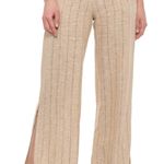 Drew Anthropologie  Sullivan Linen Pants Natural Burlap Color, Side Split Brand New with Tags Size Medium Photo 0