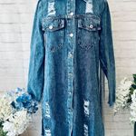 Boutique Long Tassel Back Denim Jacket Photo 2