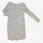 Ralph Lauren Lauren  Gold Shimmer Lace Black Label Long Sleeve Short Dress Size 4 Photo 12